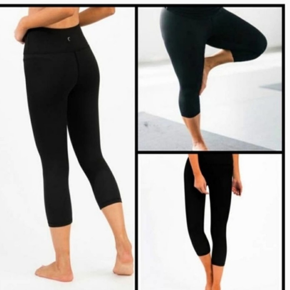 Zyia Active Cropped Side Pocket Leggings Black Women’s Size 15
